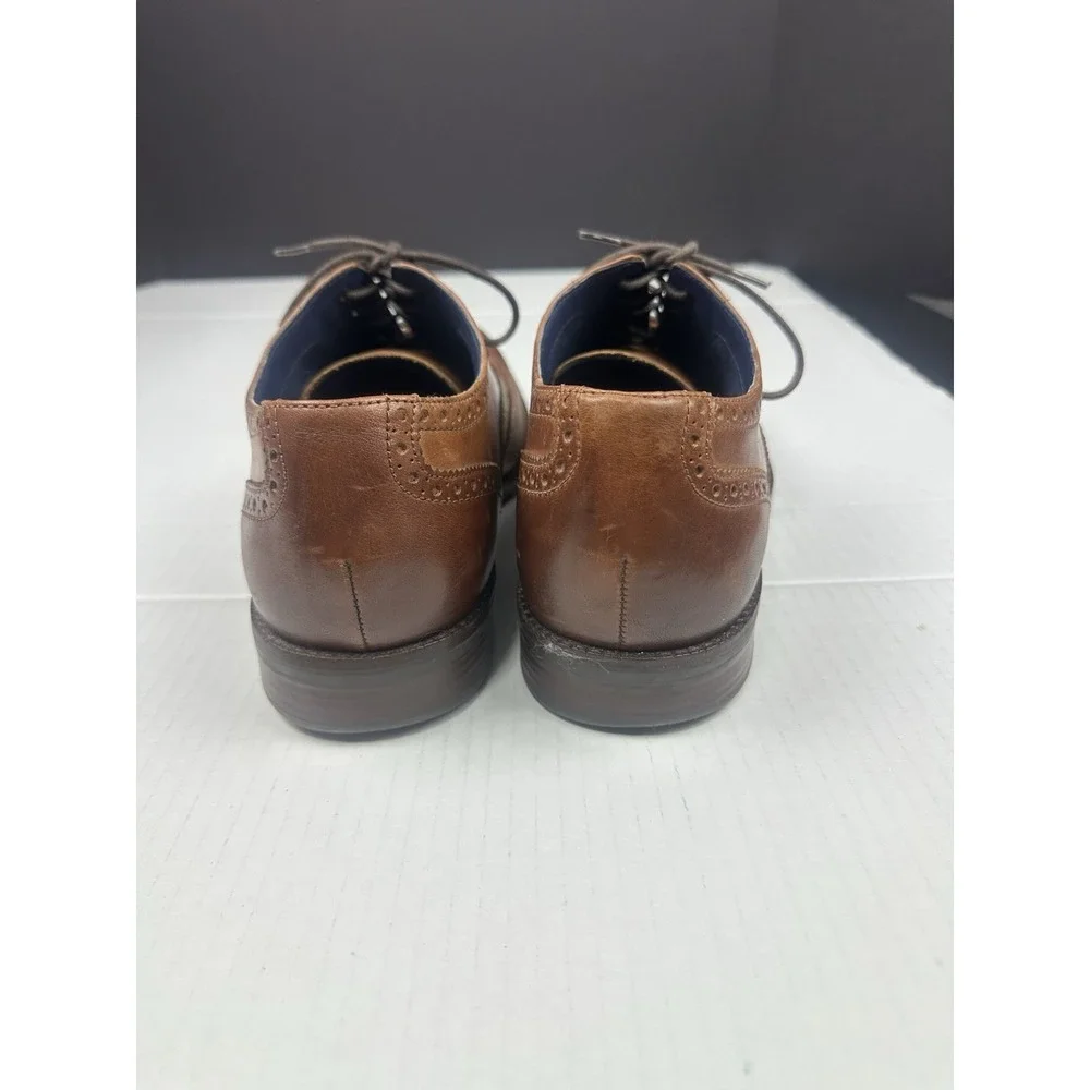 Cole Haan Mens Wayne C30687 Brown Leather Wingtip Oxford Dress Shoes Size 11 M